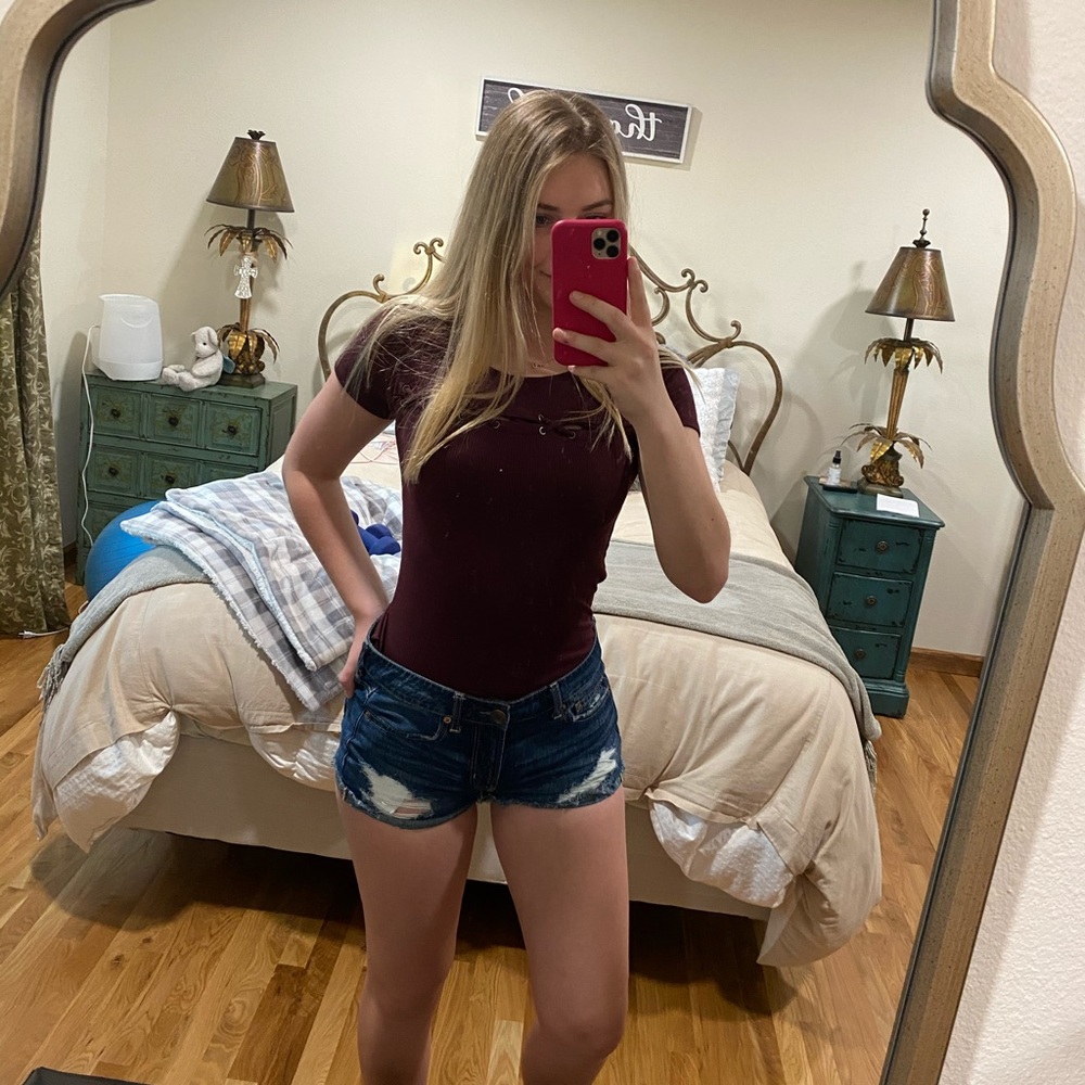 Maroon top